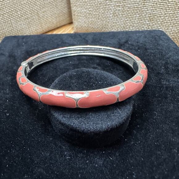 Sequin Nordstrom Multicolor Silver Tone Statement Enamel Bangle Bracelet #562 - Picture 2 of 3